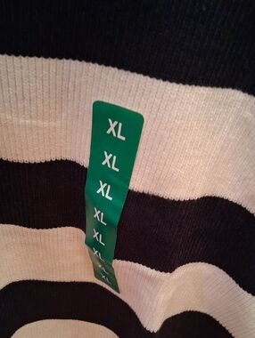 Scotch & Soda Black and Cream Striped Scoopneck Sweater